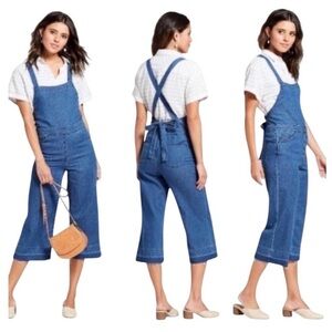 Cropped Denim Overalls